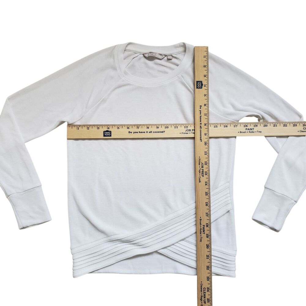 Athleta Serenity Criss Cross Sweatshirt Womens XXS White Modal Activewear - Picture 5 of 11